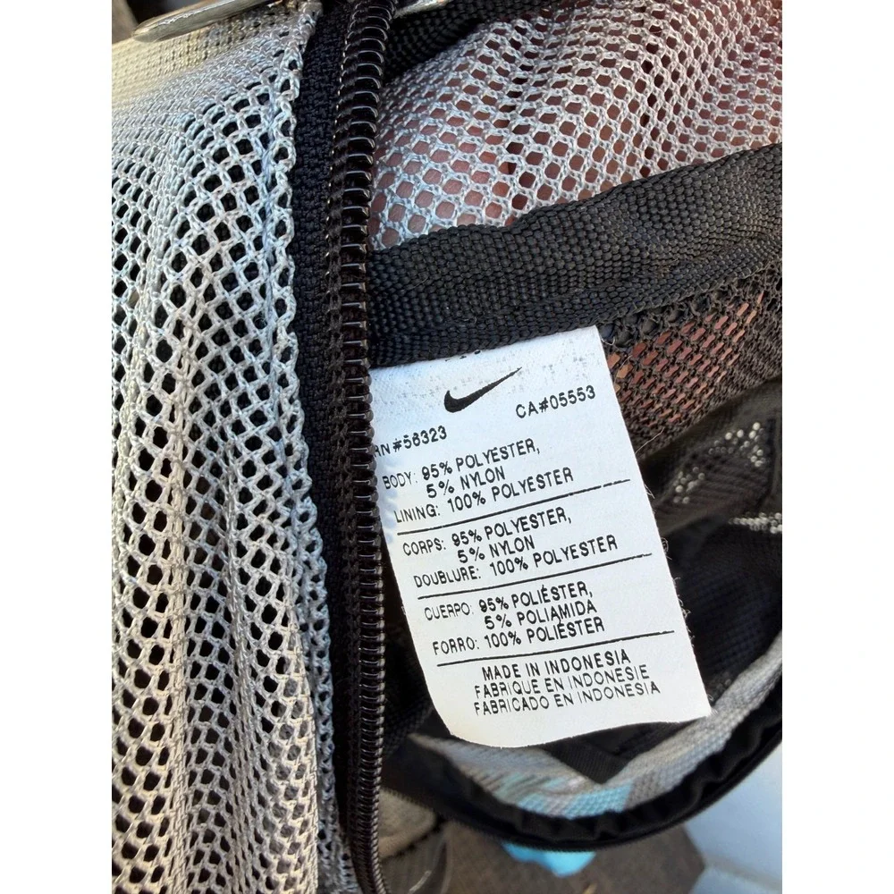 Vintage Nike Brasilia Mesh Black Backpack Baseball Bag See-Through Zippered - Picture 7 of 8